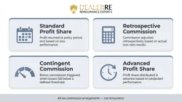 Four types of profit participation programs comparison with payout structure differences