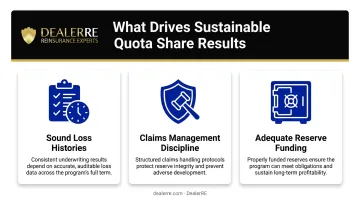 Three key factors for sustainable dealer reinsurance underwriting profit results infographic