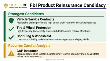 F&I product reinsurance suitability ranking VSCs ancillary products and GAP coverage