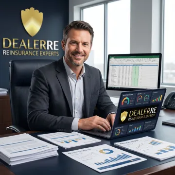 Dealer reviewing BHPH reinsurance performance reports