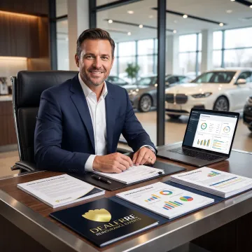 Auto dealer reviewing vehicle service contract setup options