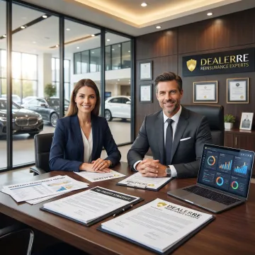 Auto dealer reviewing extended warranty reinsurance options