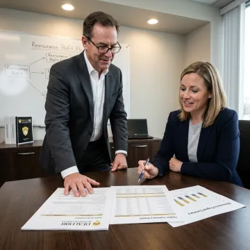 Dealership team reviewing vehicle service contract administration