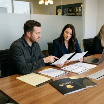 Automotive F&I planning session at a dealership
