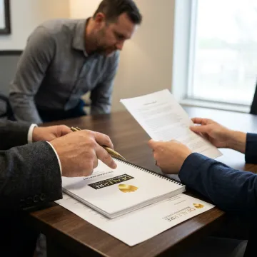 Dealer team reviewing powersports reinsurance strategy