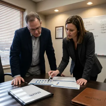Dealer and advisor discussing reinsurance strategy