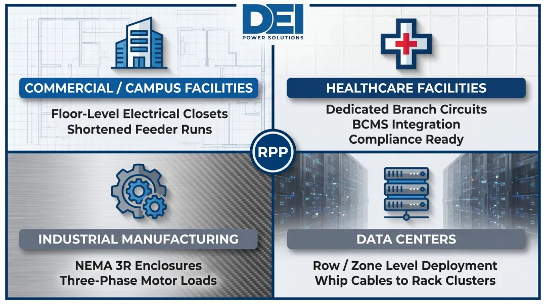 RPP use cases across four industries commercial healthcare industrial data center