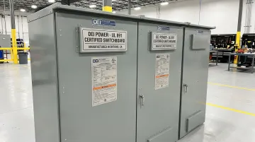DEI Power UL 891 certified switchboard manufactured at Ontario California facility