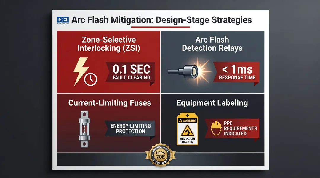 Arc flash mitigation strategies and safety design methods for industrial electrical systems