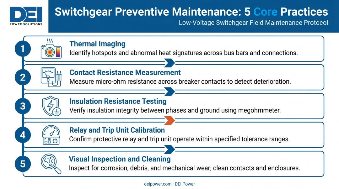 Five core power distribution maintenance practices from thermal imaging to visual inspection