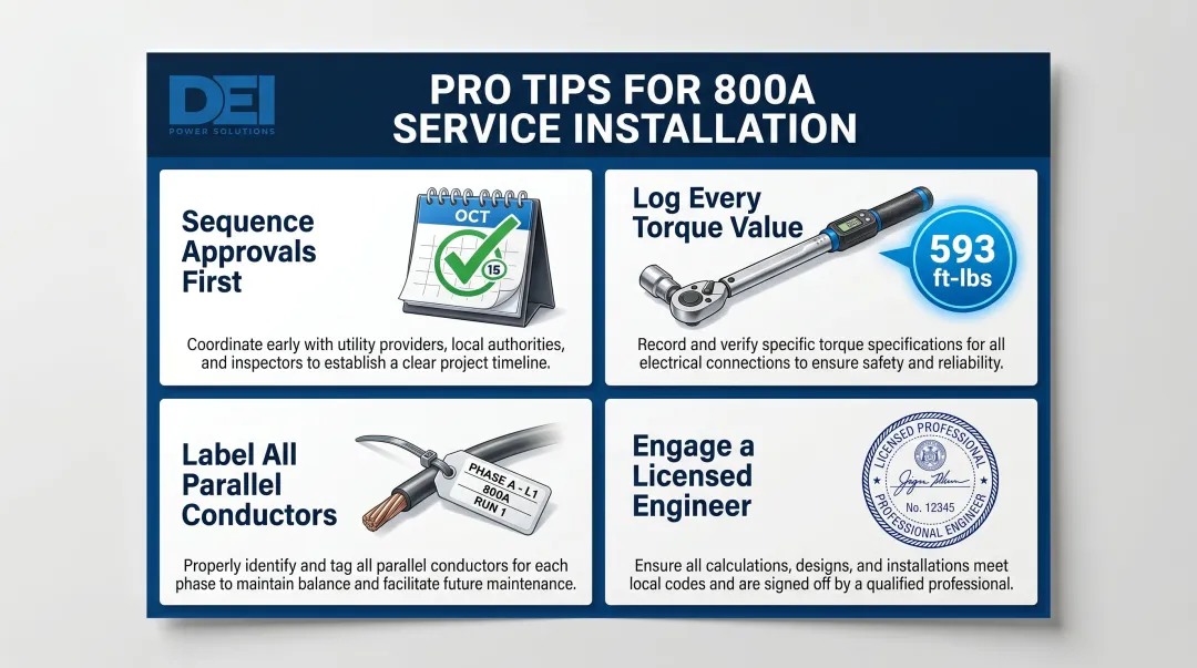 Four pro tips for successful 800 amp service installation best practices