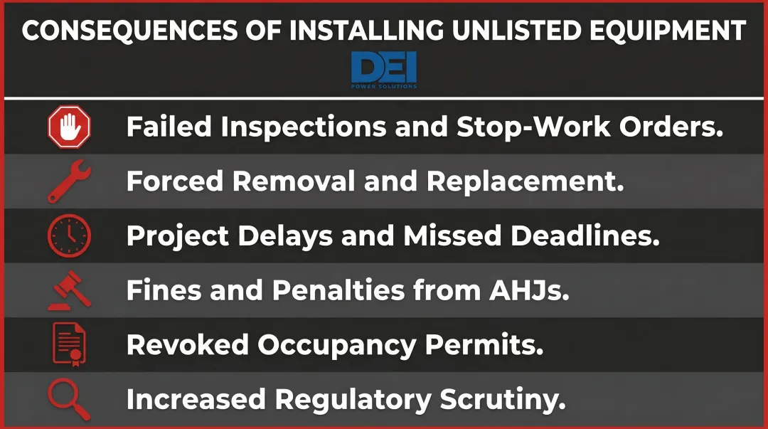 Six consequences of installing non-listed electrical equipment at job sites