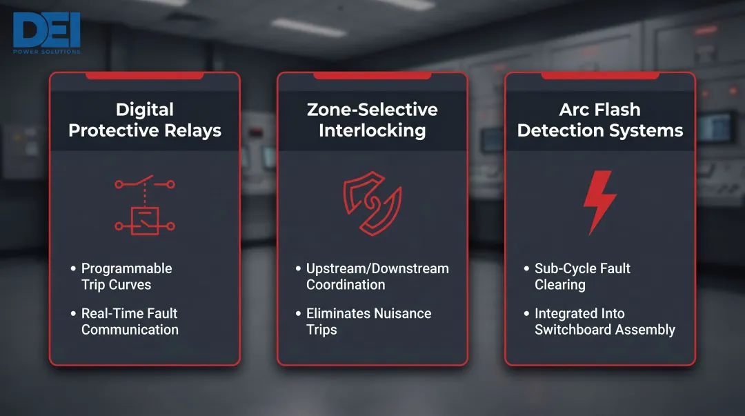 Three baseline arc flash protection technologies for mission-critical switchboard installations
