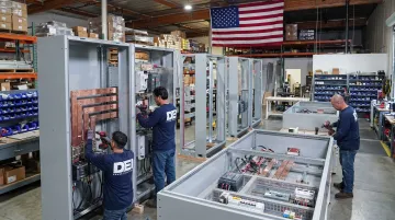 DEI Power custom UL 891 low-voltage switchboard assembly at Ontario California facility