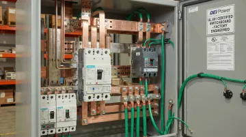 DEI Power UL 891 certified switchboard with factory bonding provisions and Siemens components