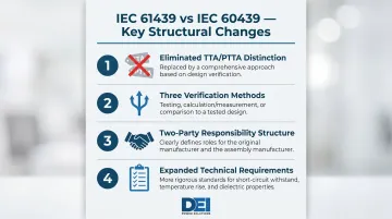 Four key IEC 61439 structural changes replacing IEC 60439 standard framework