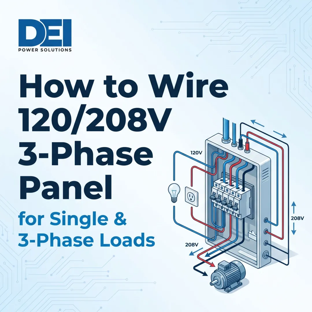 How to Wire 120/208V 3-Phase Panel for Single & 3-Phase Loads