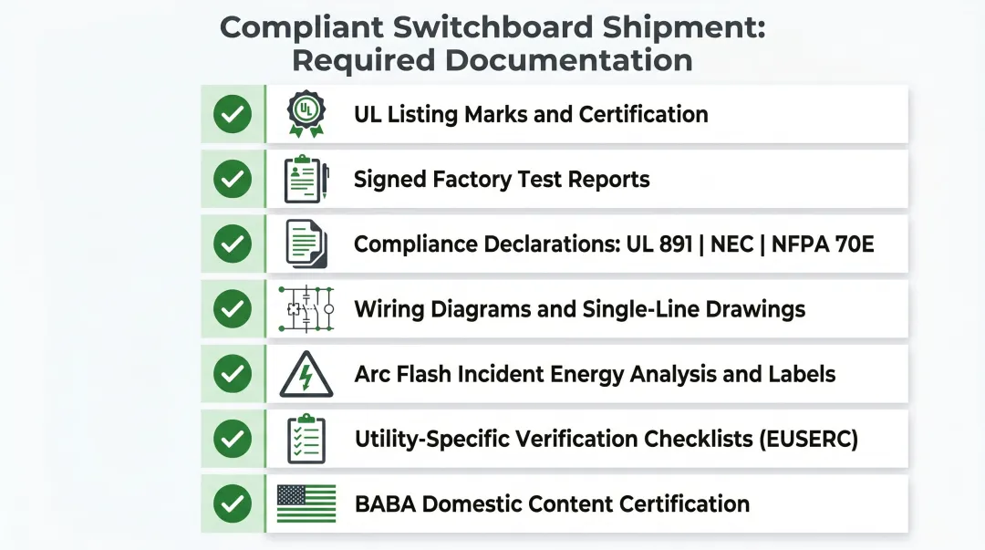Complete switchboard compliance documentation checklist for buyers and project managers