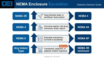 NEMA enclosure type upgrade decision path from 3R to 6P step-by-step guide