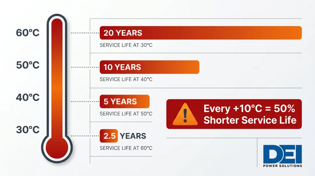 10-degree temperature rule effect on electrical enclosure component service life