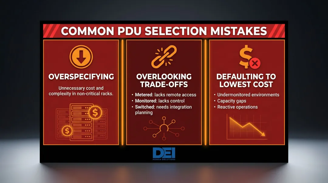 Three common PDU selection mistakes overspecifying under-monitoring and defaulting to lowest cost