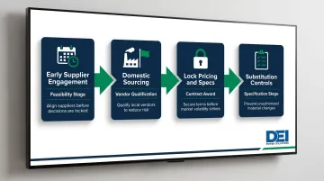 Switchgear procurement risk reduction strategy four-step timeline infographic