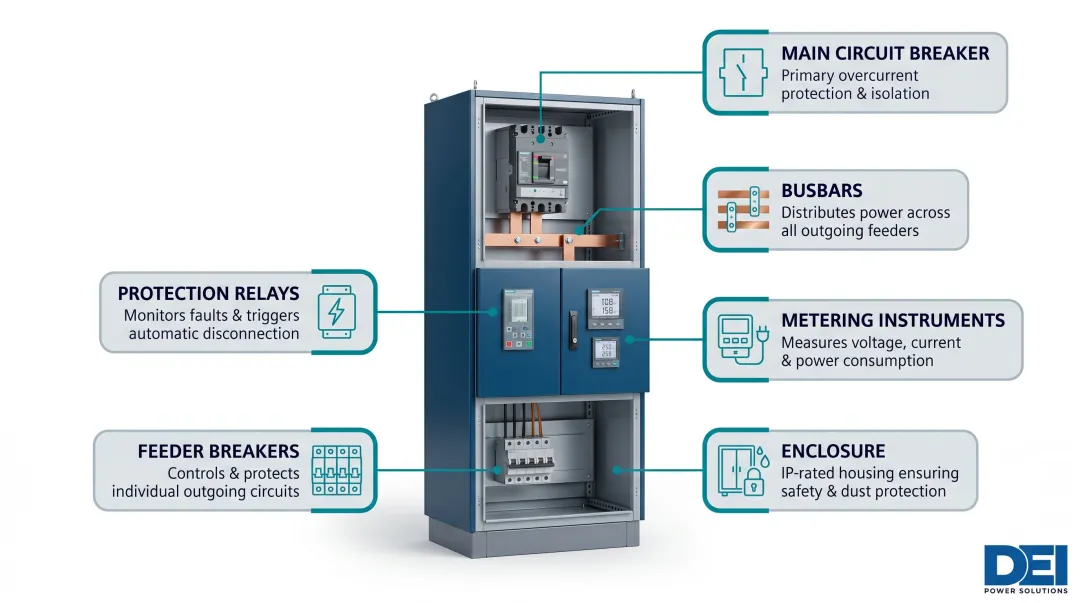 Six key components of Siemens low voltage switchgear assembly diagram