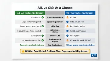 AIS versus GIS switchgear side-by-side comparison of cost space and environmental impact