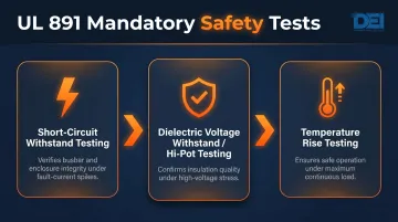 Three mandatory UL 891 safety tests short-circuit dielectric and temperature rise
