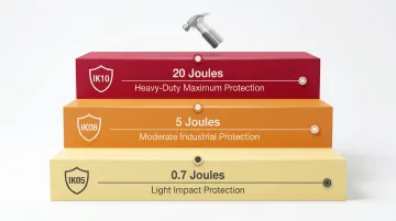 IK mechanical impact protection rating scale from IK05 to IK10 with energy levels