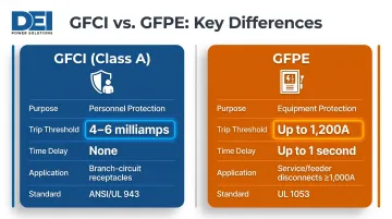 GFCI versus GFPE side-by-side comparison of trip thresholds and applications