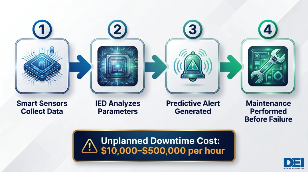 Intelligent switchgear predictive maintenance workflow from sensor data to downtime prevention