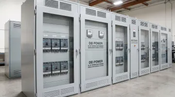 DEI Power UL 891 switchboard lineup showing amperage range and enclosure configurations