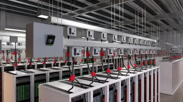 Large-scale data center electrical infrastructure with high-capacity switchgear and server racks