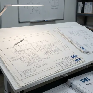 Electrical design drawings for industrial power distribution equipment