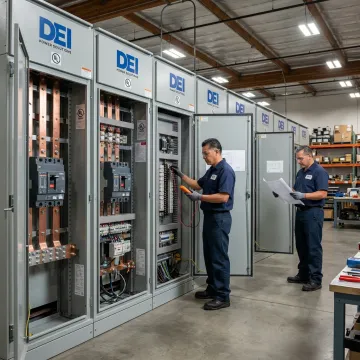 Electrical switchboard lineup in industrial facility
