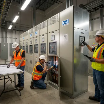 Critical power switchgear lineup in industrial facility
