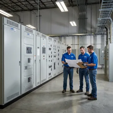 Industrial power distribution equipment in a manufacturing facility