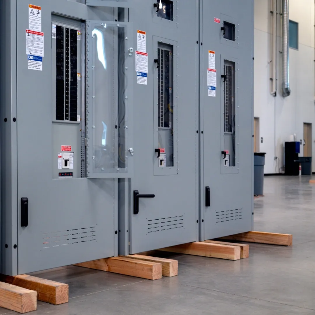 Engineered low-voltage switchgear ready for shipment
