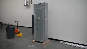 Draw-out breaker three-stage service process showing test disconnect and withdrawal positions
