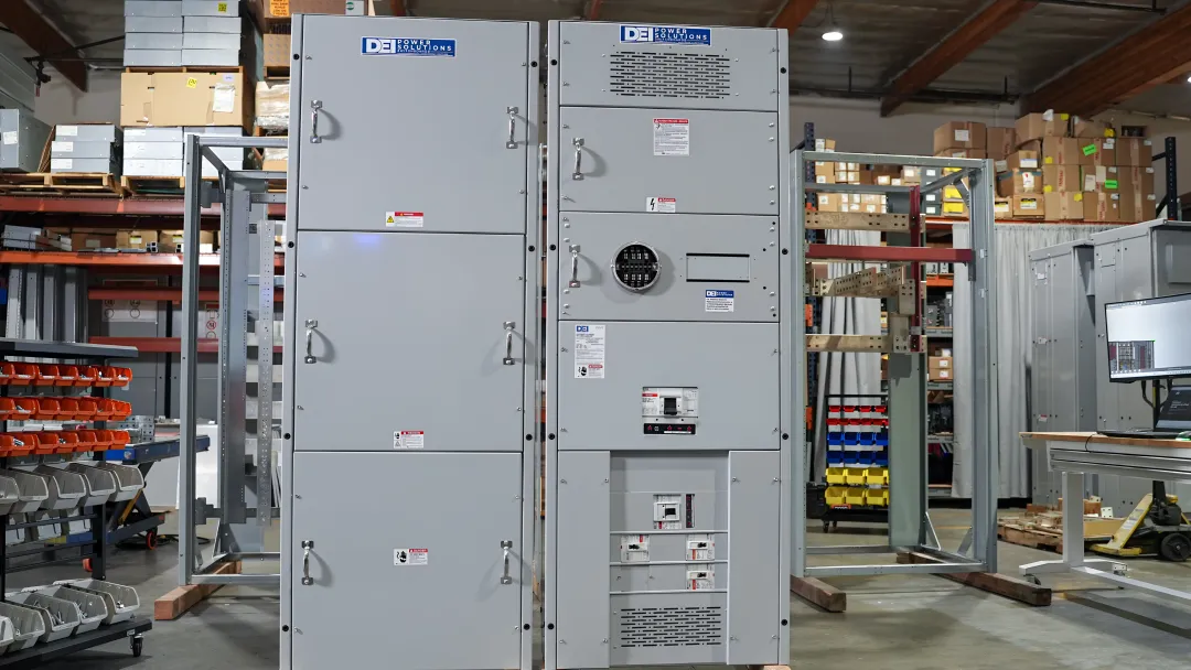 UL 891 dead-front switchboard installed in commercial electrical room