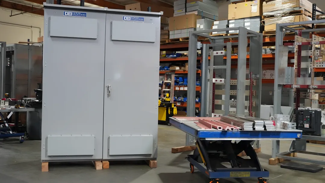 DEI Power custom UL 891 certified switchboard manufactured in Ontario California facility