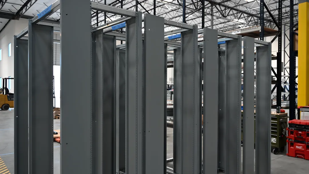 Large industrial facility main electrical switchgear room with high-amperage service equipment
