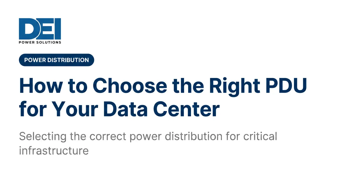 How to Choose the Right PDU for Your Data Center