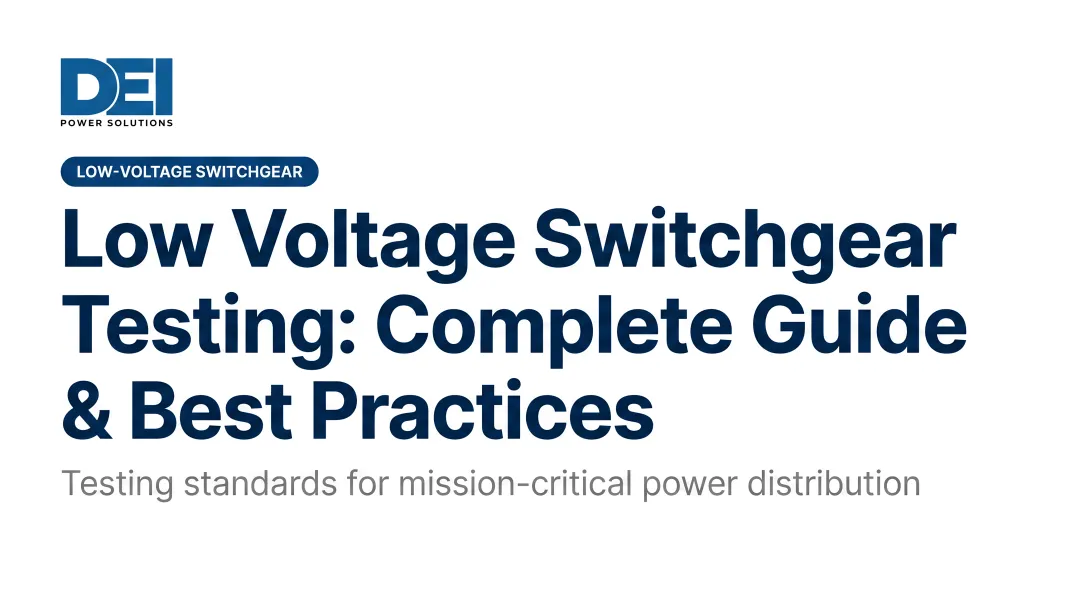 Low Voltage Switchgear Testing: Complete Guide &amp; Best Practices