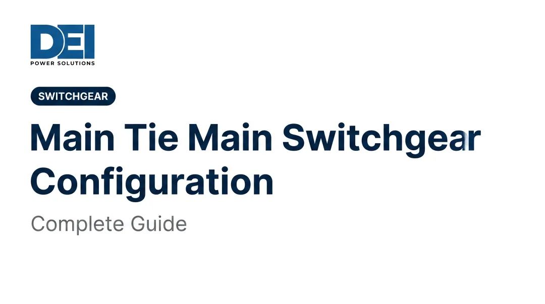 Main Tie Main Switchgear Configuration: Complete Guide