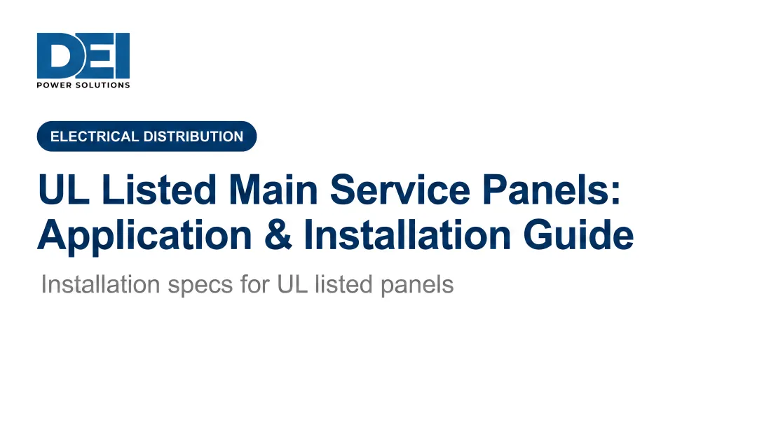 UL Listed Main Service Panels: Application &amp; Installation Guide