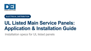 UL Listed Main Service Panels: Application &amp; Installation Guide