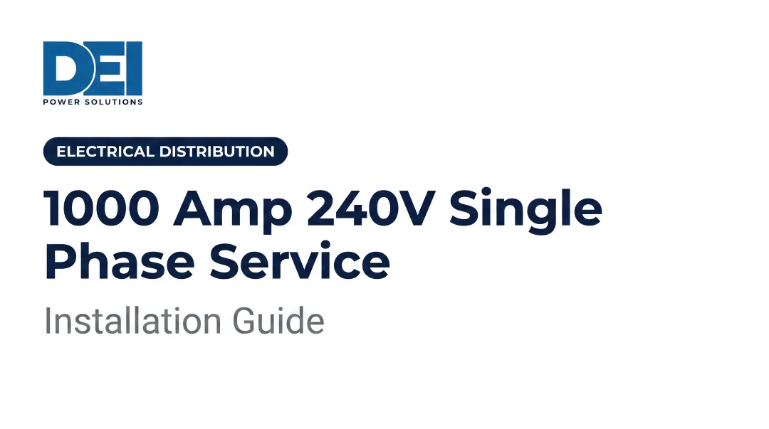 1000 Amp 240V Single Phase Service: Installation Guide