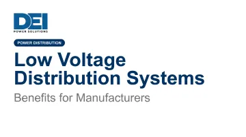 Low Voltage Distribution Systems: Benefits for Manufacturers